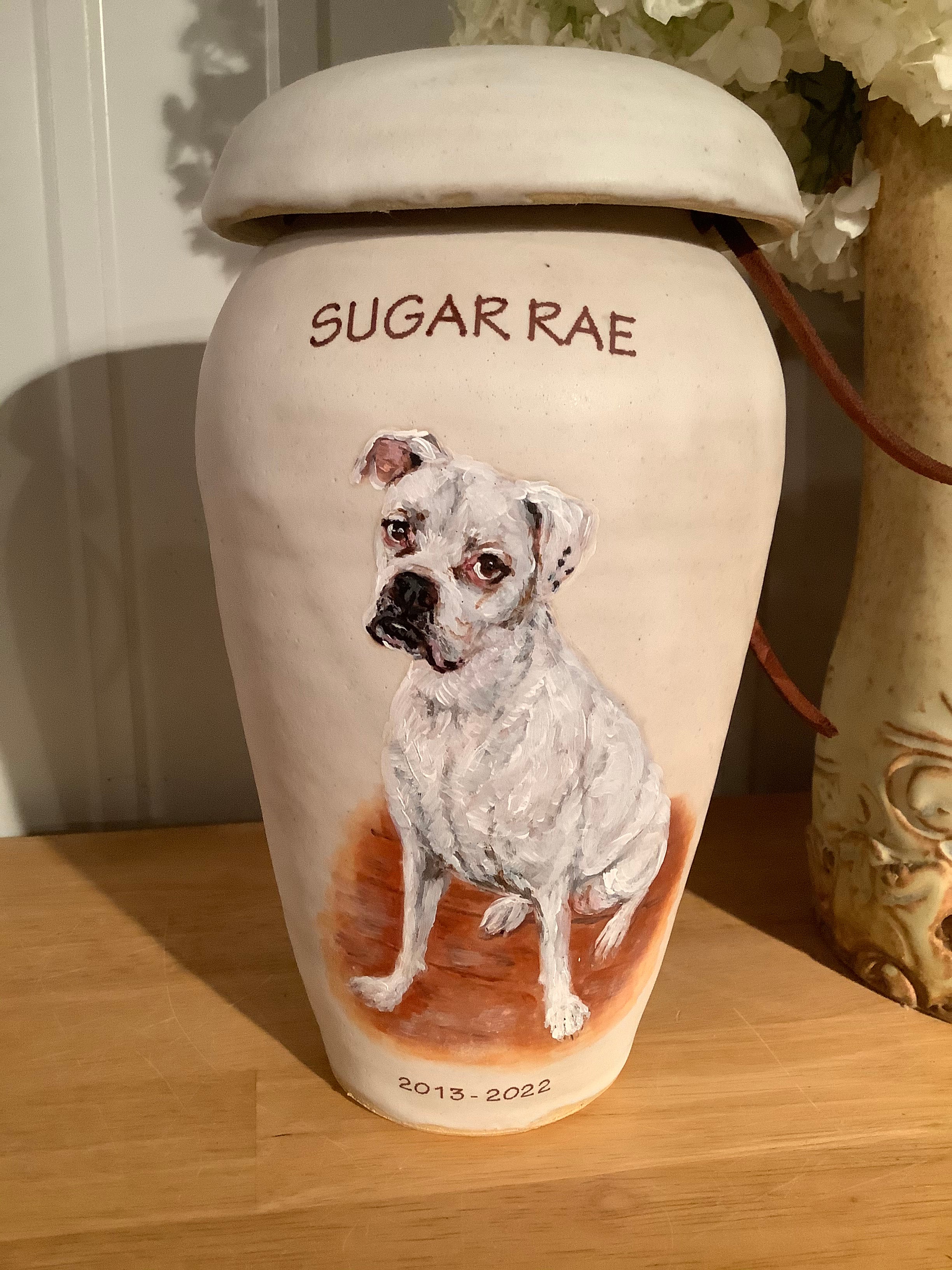 CUSTOM Pet Portrait Urn for Medium Dog Up to 50 lbs