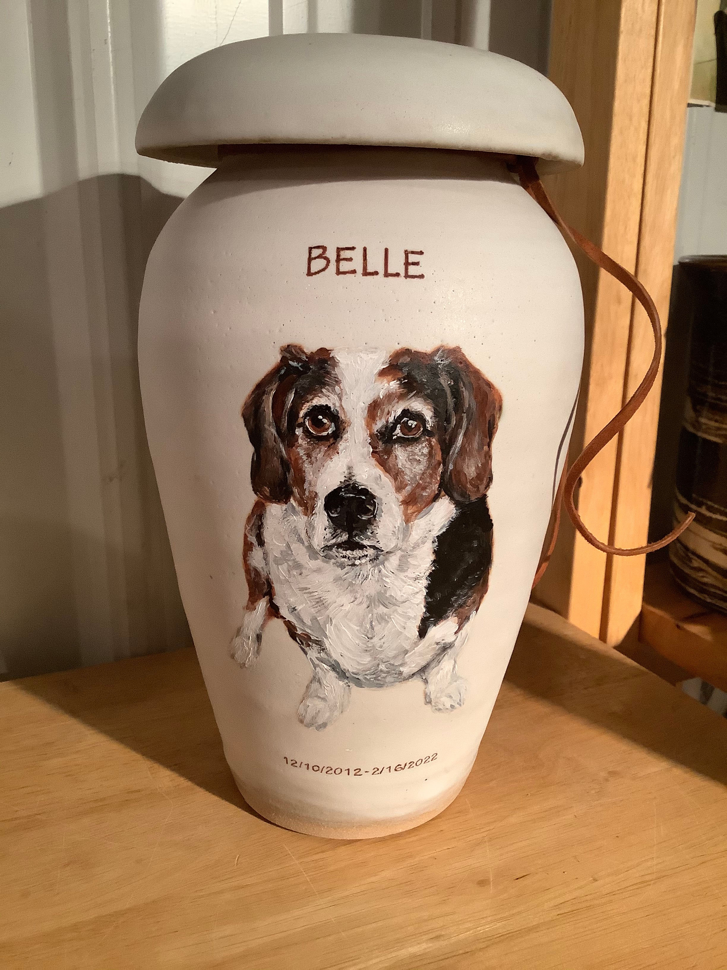 CUSTOM Pet Portrait Urn for Large Dog Up to 75 lbs