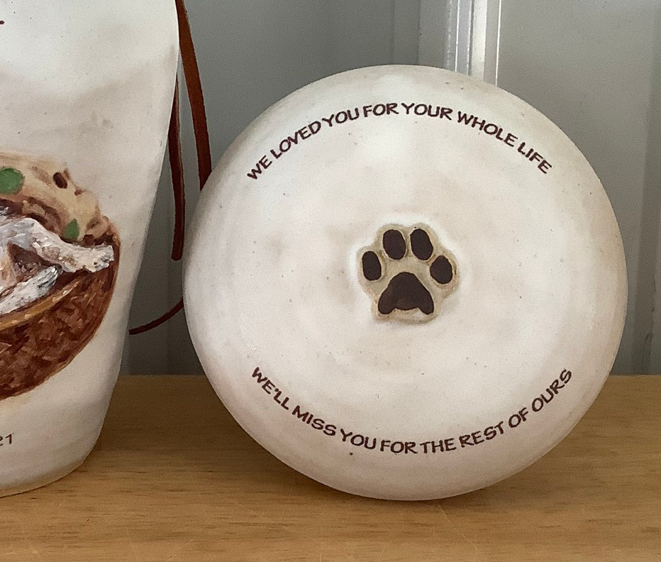 Pet Loss Quote on Lid, an UPGRADE for Custom Cat Urn - (Urn NOT included)