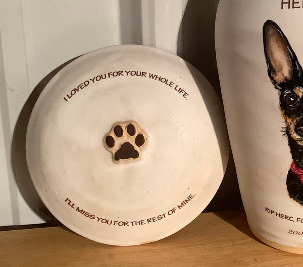 Pet Loss Lid Quote, an UPGRADE for Custom Dog Urn (Urn NOT Included)