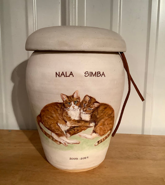 Two Cat Urn CUSTOM With Your Pet's Image
